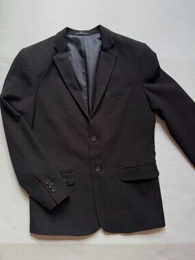 Calvin Klein Boys Size 14 Black Two-Button Blazer Jacket